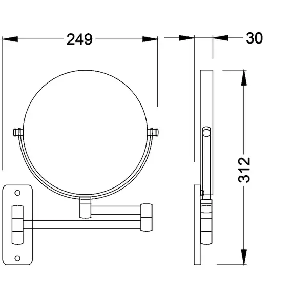 Зеркало косметическое Timo Saona 13076/16, цвет белый матовый фото 2