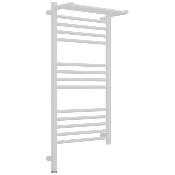 Полотенцесушитель электрический Сунержа Богема 3.1 с полкой П14 400x920 мм 30-6006-8040 L, белый матовый фото 