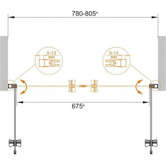 Душевая дверь Cezares Eco B-2 80 см хром/прозрачное фото 4