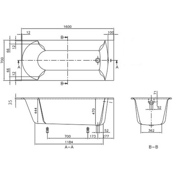 Ванна каменная Marmo Bagno Глория 160х70 см фото 2