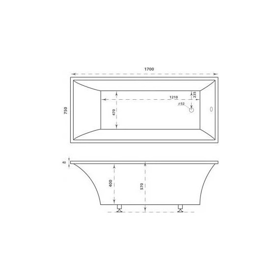 Ванна каменная Marmo Bagno Милано 170х75 см фото 2