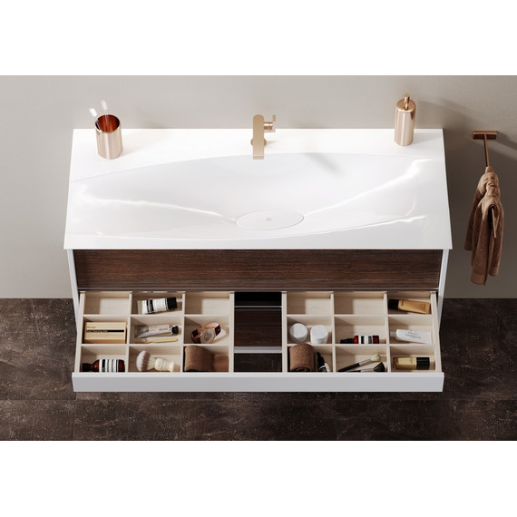 Тумба подвесная с раковиной Aqwella Clarberg Evolution 100 см EV0110CD, белый/крафт фото 5