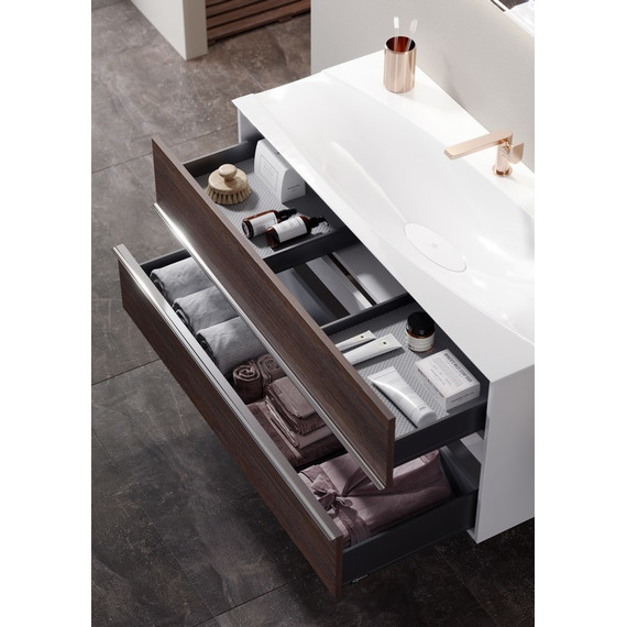 Тумба подвесная с раковиной Aqwella Clarberg Evolution 120 см EV0112CD, белый/крафт фото 6