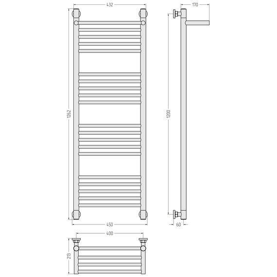 Полотенцесушитель водяной Сунержа Богема+ с полкой П20 400x1260 мм 15-0223-1240, тёмный титан муар фото 3
