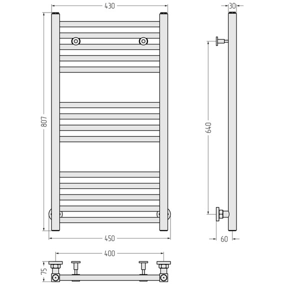 Полотенцесушитель водяной Сунержа Модус П14 400x800 мм 022-0250-8040, шампань матовый фото 4
