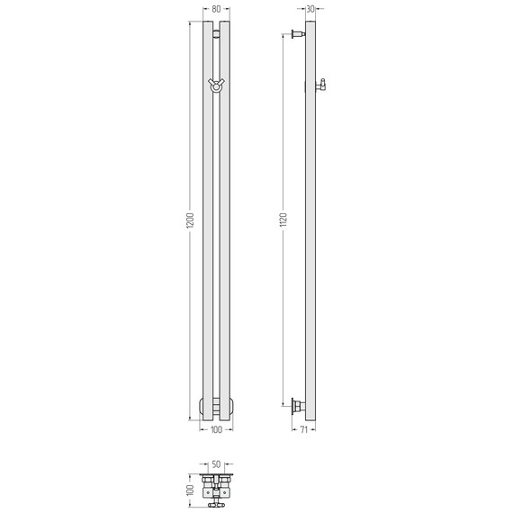 Полотенцесушитель водяной Сунержа Фьорд PRO П2 50x1200 мм 30-0458-1250, белый матовый фото 4