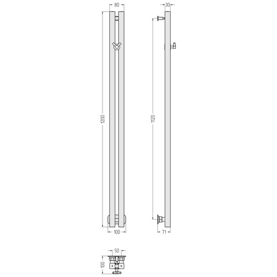 Полотенцесушитель водяной Сунержа Фьорд PRO П2 50x1200 мм 032-0458-1250, золото матовое фото 4