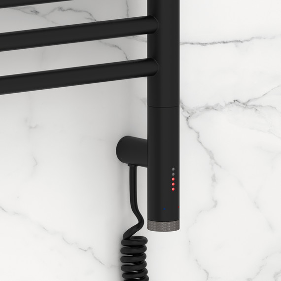 Полотенцесушитель электрический Сунержа Богема 3.1 П16 500x1120 мм (прямая перемычка) 31-6005-1050 R, чёрный матовый фото 3