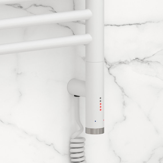 Полотенцесушитель электрический Сунержа Богема 3.1 П11 400x720 мм (прямая перемычка) 30-6005-6040 R, белый матовый фото 3