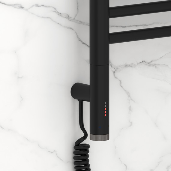 Полотенцесушитель электрический Сунержа Богема 3.1 П20 300x1320 мм (прямая перемычка) 31-6004-1230 L, чёрный матовый фото 3