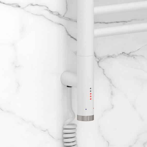 Полотенцесушитель электрический Сунержа Богема 3.1 П16 300x1120 мм (прямая перемычка) 30-6004-1030 L, белый матовый фото 3