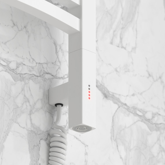 Полотенцесушитель электрический Сунержа Аркус 3.0 П16 400x1120 мм 30-5705-1040 R, белый матовый фото 3