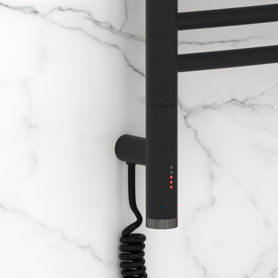 Полотенцесушитель электрический Сунержа Богема 3.1 П20 400x1320 мм (выгнутая перемычка) 15-6002-1240 L, тёмный титан муар фото 3