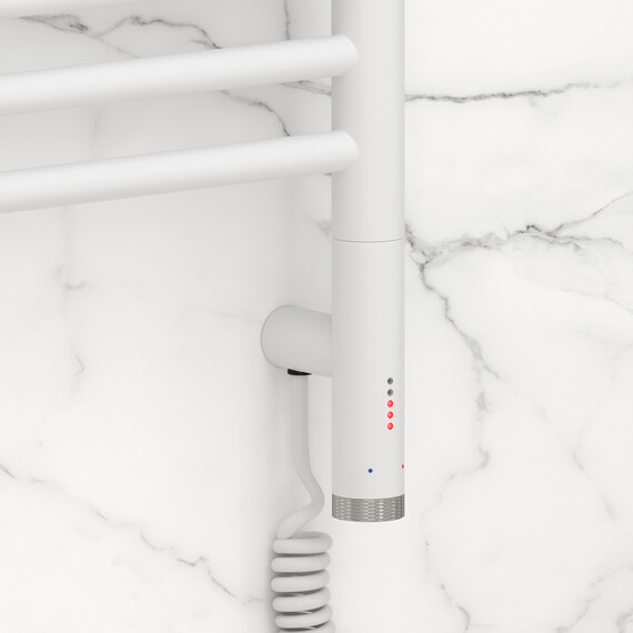 Полотенцесушитель электрический Сунержа Богема 3.1 с полкой П16 500x1120 мм 30-6007-1050 R, белый матовый фото 3