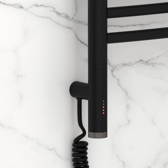 Полотенцесушитель электрический Сунержа Богема 3.1 П14 500x920 мм (выгнутая перемычка) 31-6002-8050 L, чёрный матовый фото 3