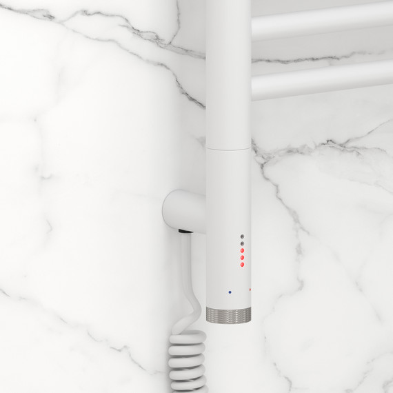 Полотенцесушитель электрический Сунержа Богема 3.1 с полкой П16 400x1120 мм 30-6006-1040 L, белый матовый фото 3