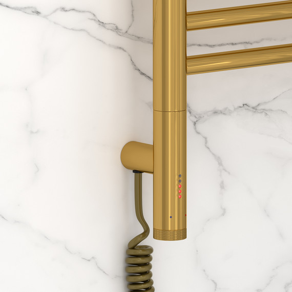 Полотенцесушитель электрический Сунержа Богема 3.1 с полкой П14 500x920 мм 03-6006-8050 L, золото фото 3