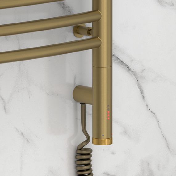 Полотенцесушитель электрический Сунержа Богема 3.0 П20 600x1320 мм (выгнутая перемычка) 32-5803-1260 R, золотой шёлк фото 3