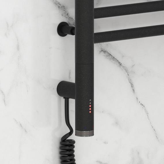 Полотенцесушитель электрический Сунержа Богема 3.0 с полкой П10 500x720 мм 15-5806-6050 L, тёмный титан муар фото 3