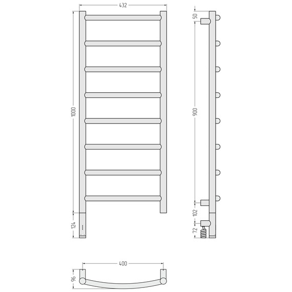 Полотенцесушитель электрический Сунержа Галант 3.1 П8 400x1120 мм 05-6000-1040 L, состаренная бронза фото 4