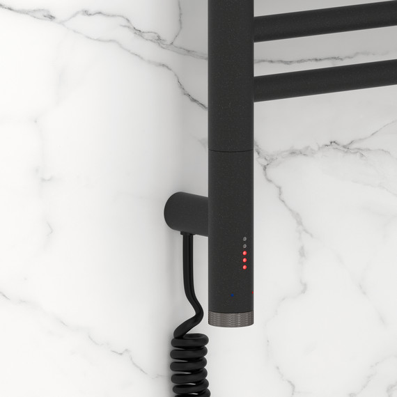 Полотенцесушитель электрический Сунержа Богема 3.1 с полкой П20 600x1320 мм 15-6006-1260 L, тёмный титан муар фото 3