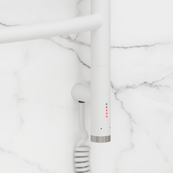 Полотенцесушитель электрический Сунержа Галант 3.1 П8 600x1120 мм 30-6001-1060 R, белый матовый фото 3