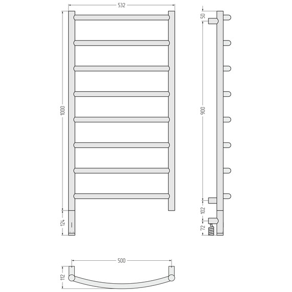 Полотенцесушитель электрический Сунержа Галант 3.1 П8 500x1120 мм 071-6000-1050 L, сатин фото 4