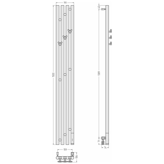 Полотенцесушитель электрический Сунержа Кантата 3.0 П4 150x1500 мм 32-5847-1516 R, золотой шёлк фото 4