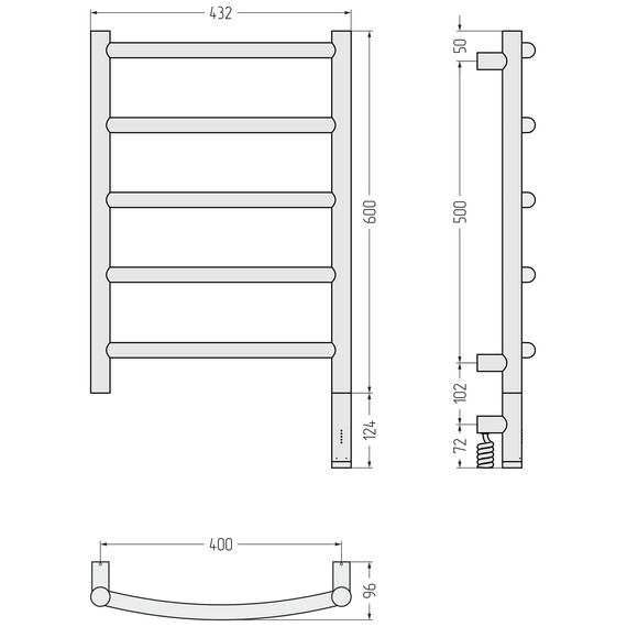 Полотенцесушитель электрический Сунержа Галант 3.1 П5 400x720 мм 051-6001-6040 R, состаренная латунь фото 4