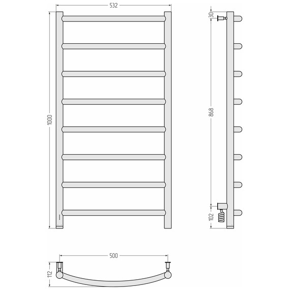 Полотенцесушитель электрический Сунержа Галант 4.0 П8 500x1000 мм 32-0830-1050 L, золотой шёлк фото 4