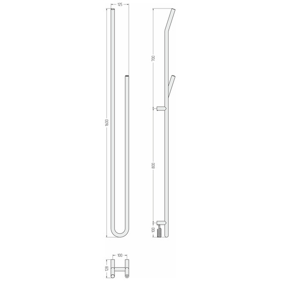 Полотенцесушитель электрический Сунержа Локон П2 100x1600 мм 30-0887-1612 R, белый матовый фото 4