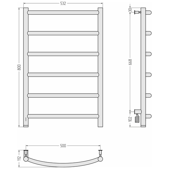 Полотенцесушитель электрический Сунержа Галант 4.0 П6 500x800 мм 32-0830-8050 L, золотой шёлк фото 4