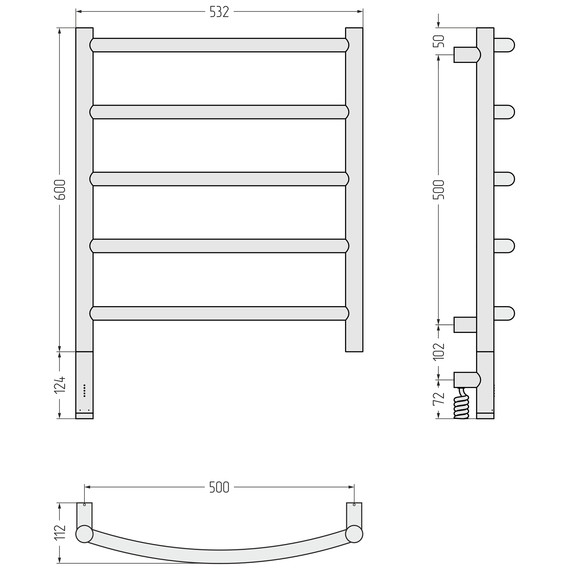 Полотенцесушитель электрический Сунержа Галант 3.1 П5 500x720 мм 05-6000-6050 L, состаренная бронза фото 4