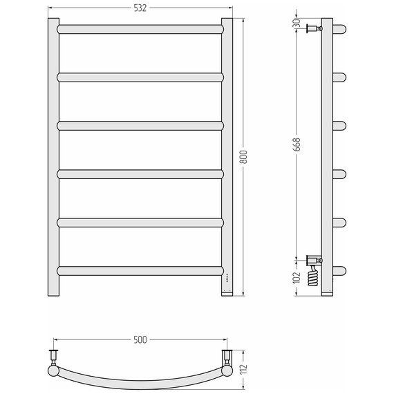 Полотенцесушитель электрический Сунержа Галант 4.0 П6 500x800 мм 32-0831-8050 R, золотой шёлк фото 4