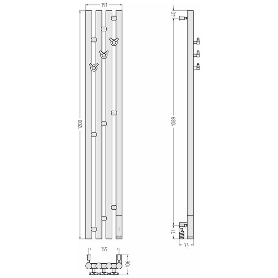 Полотенцесушитель электрический Сунержа Кантата 3.0 П4 150x1200 мм 32-5847-1216 R, золотой шёлк фото 4