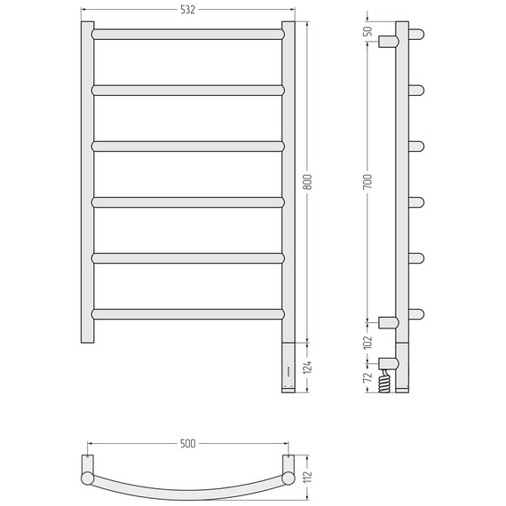 Полотенцесушитель электрический Сунержа Галант 3.1 П6 500x920 мм 051-6001-8050 R, состаренная латунь фото 4