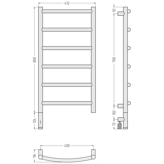 Полотенцесушитель электрический Сунержа Галант 3.1 П6 400x920 мм 071-6000-8040 L, сатин фото 4