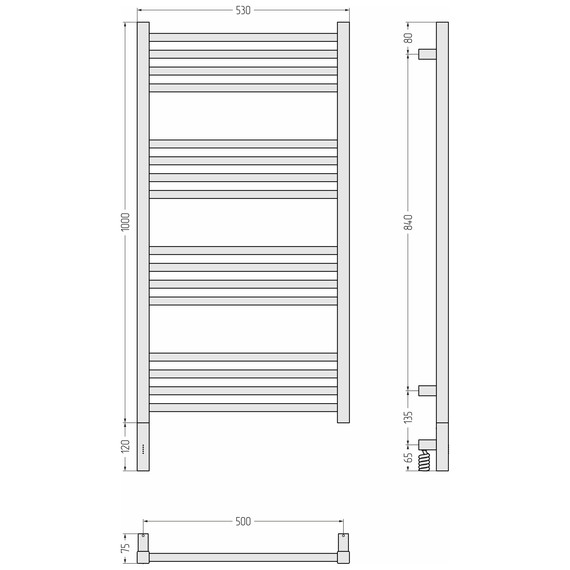 Полотенцесушитель электрический Сунержа Модус 3.1 П16 500x1120 мм 071-5900-1050 L, сатин фото 4