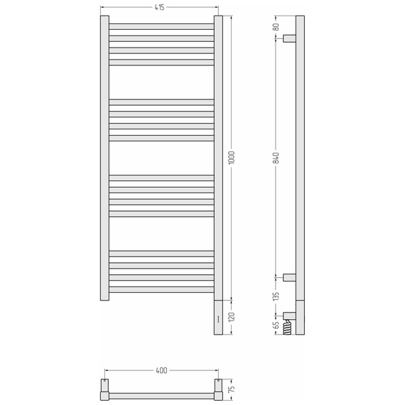 Полотенцесушитель электрический Сунержа Модус 3.1 П16 400x1120 мм 020-5901-1040 R, шампань фото 4