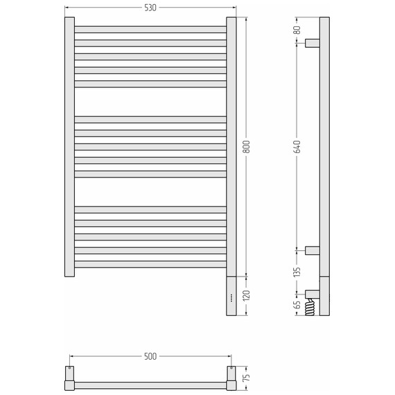 Полотенцесушитель электрический Сунержа Модус 3.1 П15 500x920 мм 15-5901-8050 R, тёмный титан муар фото 4
