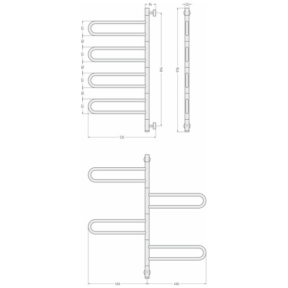 Полотенцесушитель электрический Сунержа Парео 4.0 П8 550x980 мм 15-0823-0978, тёмный титан муар фото 3