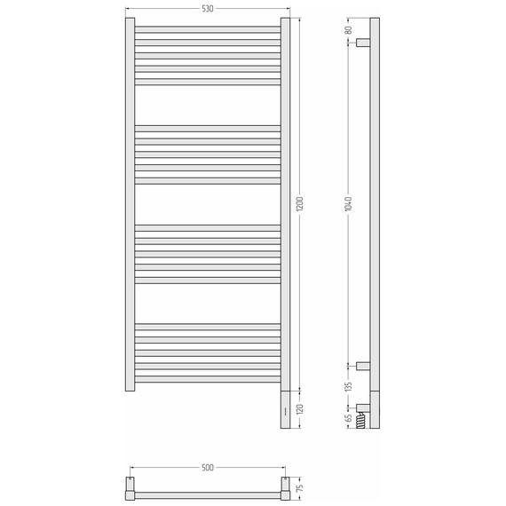 Полотенцесушитель электрический Сунержа Модус 3.1 П20 500x1320 мм 00-5901-1250 R, хром фото 4