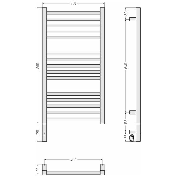 Полотенцесушитель электрический Сунержа Модус 3.1 П15 400x920 мм 071-5900-8040 L, сатин фото 4