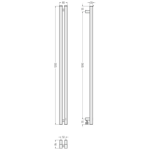 Полотенцесушитель электрический Сунержа Фьорд 4.0 П2 50x1200 мм 15-0855-1250 R, тёмный титан муар фото 5