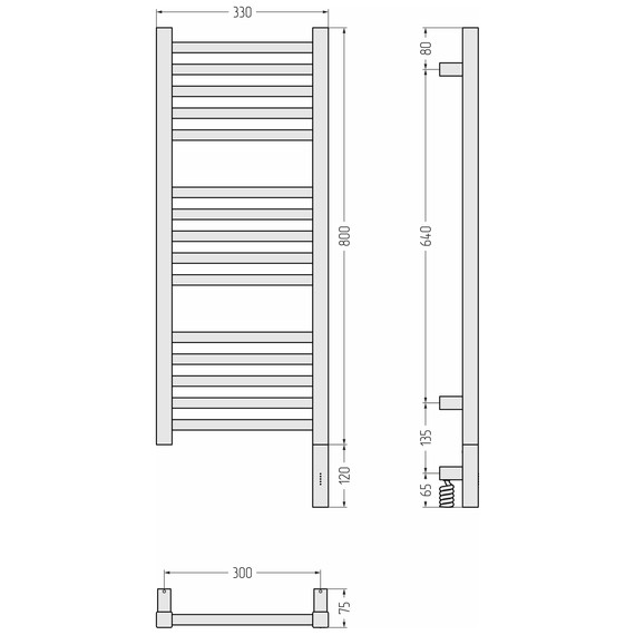 Полотенцесушитель электрический Сунержа Модус 3.1 П15 300x920 мм 022-5901-8030 R, шампань матовый фото 4
