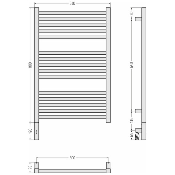 Полотенцесушитель электрический Сунержа Модус 3.1 П15 500x920 мм 15-5900-8050 L, тёмный титан муар фото 4