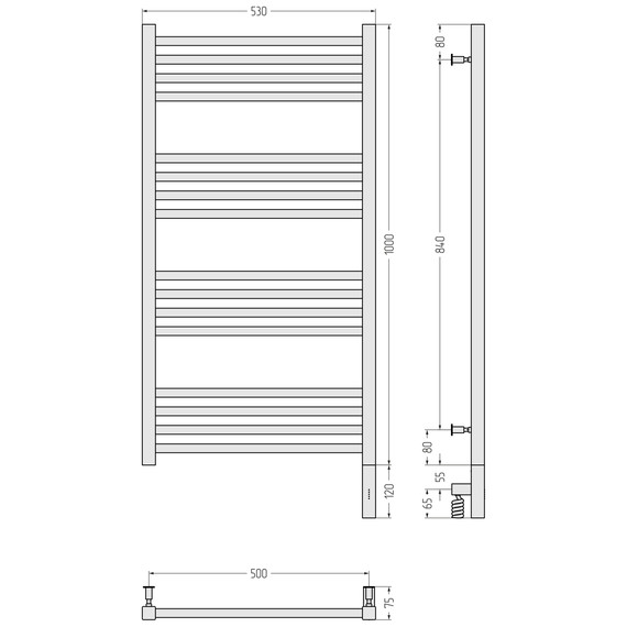 Полотенцесушитель электрический Сунержа Модус 3.0 П16 500x1120 мм 30-5701-1050 R, белый матовый фото 4