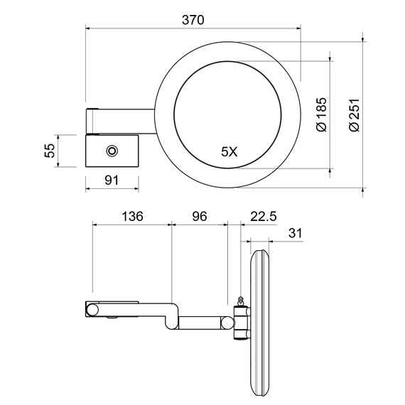 Зеркало косметическое настенное Timo Saona 13374/16, белый матовый фото 4
