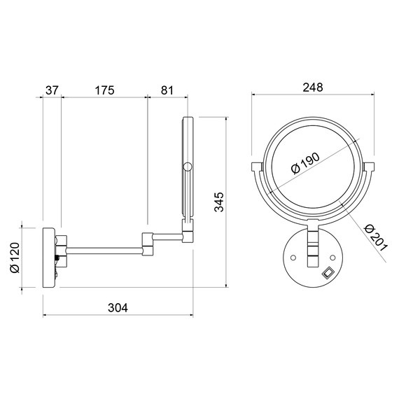 Зеркало косметическое Timo Saona 13376/16, цвет белый матовый фото 2