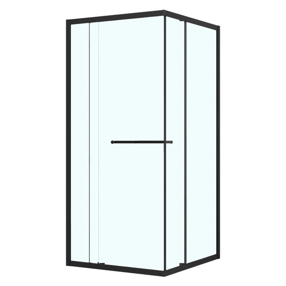 Душевое ограждение Azario Monako 90x90 см AZ-L47-90-MB-CL, чёрный матовый/прозрачное фото 
